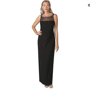 $311 MARINA JEWELED NECKLINE GOWN ILLUSION 12